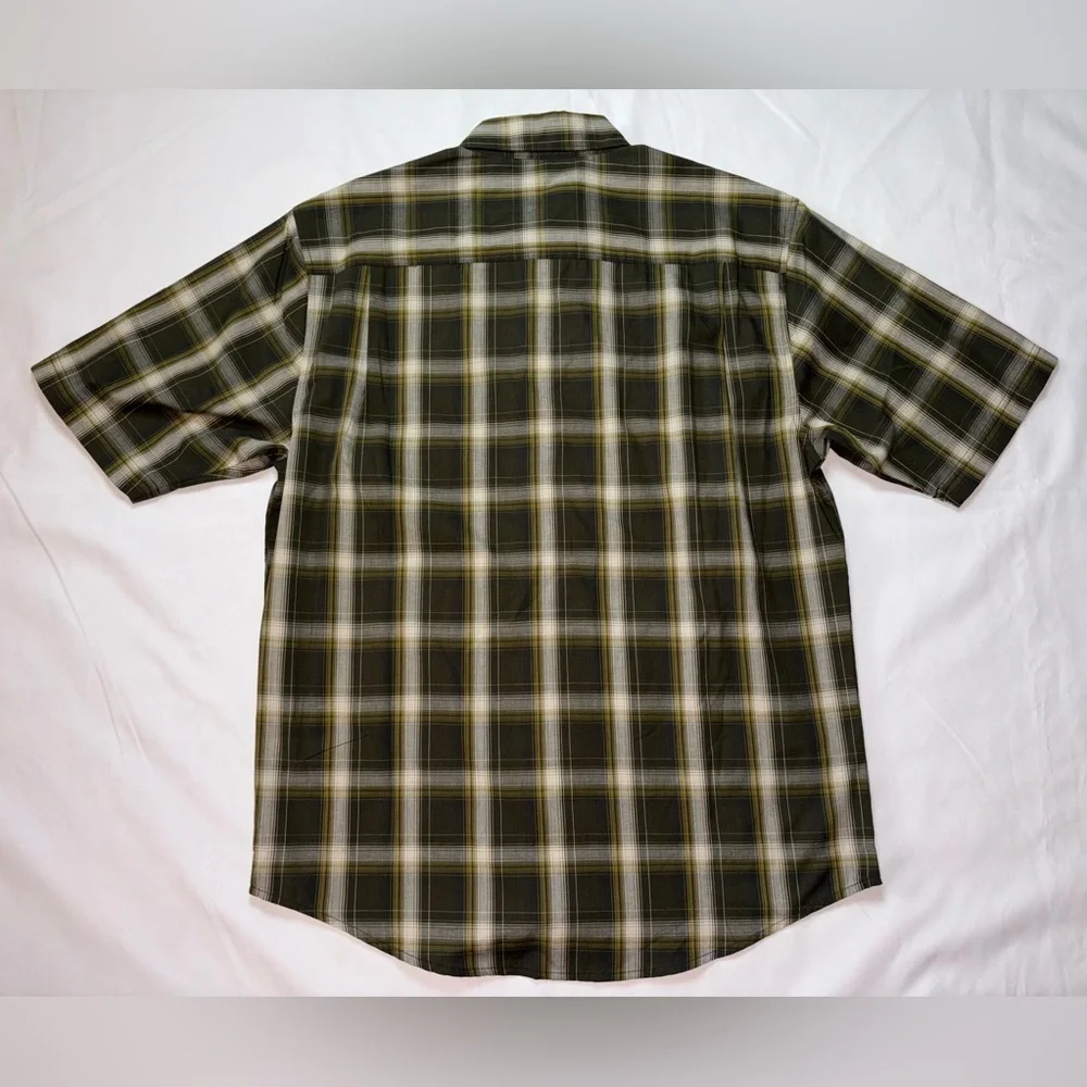 Wolverine NWT Men’s Size M Dark Olive Green Plaid Mortar Short Sleeve Shirt